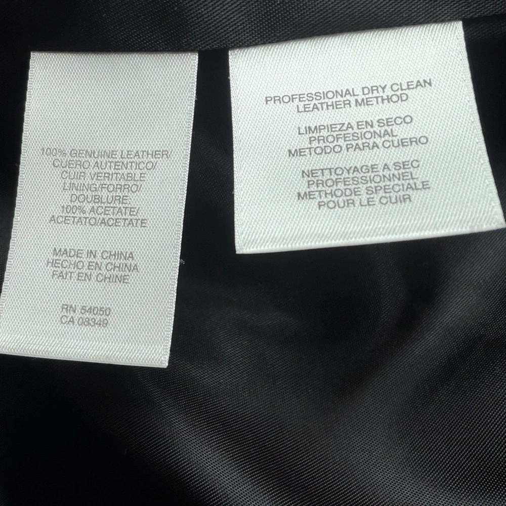 Jones New York Genuine Leather Jacket Black Zip Front Plus Size 3X - Picture 7 of 7